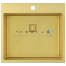Aquasanita nerūdijančio plieno virtuvės kriauklė AIRA AIR100N-G Gold (PVD) finish 550x510x200