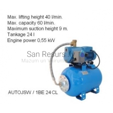 Vandens tiekimo siurblys AUTOJSW 1BE 24CL P=0.55kW 60l/min
