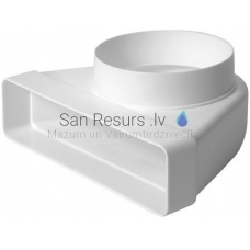 EUROPLAST plastiko lenkimo skersmuo, 220x55mm, Ø100mm KLD25-100