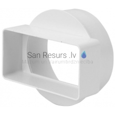 EUROPLAST plastikinis adapteris, 110x55mm, Ø100mm KSD1