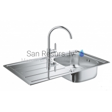 Grohe stainles steel kitchen sink K200 ar maisītāju BauEdge 86x50cm stainless steel/chrome