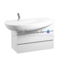 Praustuvo spintelė „Alessi One“, 995x320 mm, h = 485 mm, 2A, blizgi balta, dubuo dešinėje