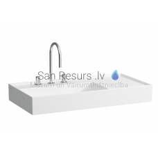 Умывальник Kartell, 900x460 mm, 3 места для смесителя, без перелива, чаша слева, матовый белый SaphirKeramik