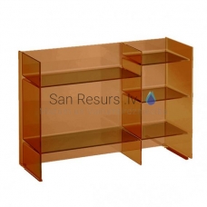 Cabinet with open shelves Kartell, 750x260 mm, h = 530 mm, amber