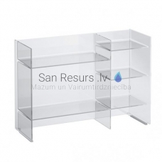 Cabinet with open shelves Kartell, 750x260 mm, h = 530 mm, transparent