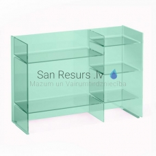 Cabinet with open shelves Kartell, 750x260 mm, h = 530 mm, emerald green