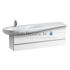Praustuvo spintelė „Alessi One“, 1350x320 mm, h = 490 mm, 2A, balta lakuota, dubuo kairėje