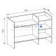Cabinet with open shelves Kartell, 750x260 mm, h = 530 mm, orange