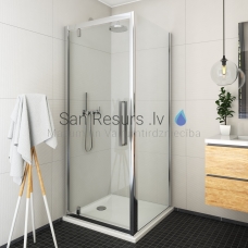 Roltechnik dušas siena EXCLUSIVE LINE ECDBN Black Elox + caurspīdīgs stikls 205x80